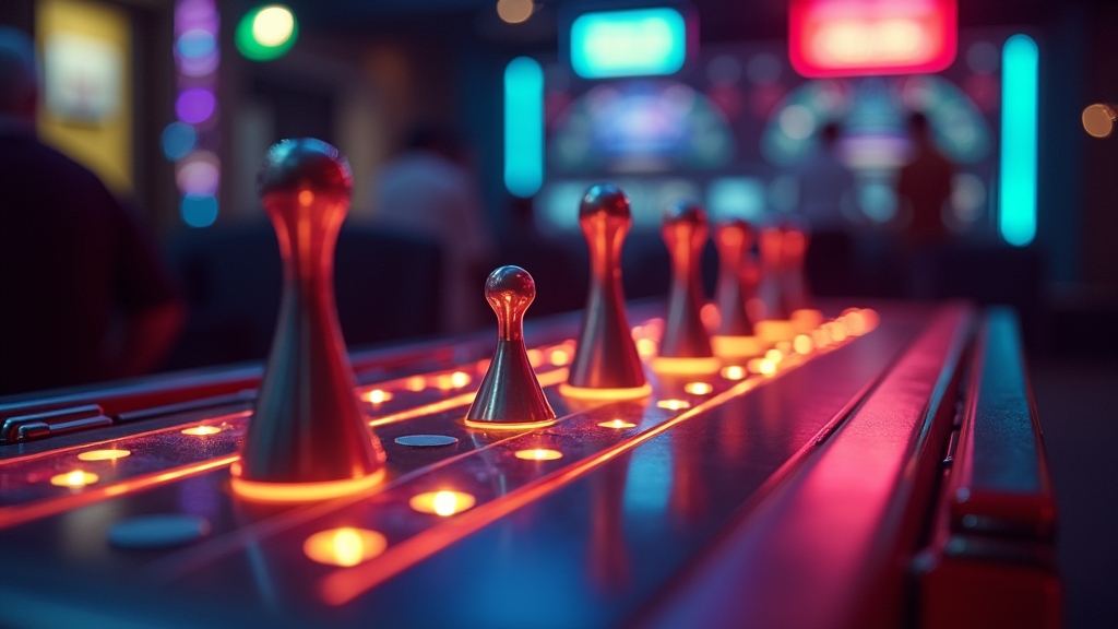 Plansza Plinko w demie z kulkami i podświetloną, magnetyczną oprawą